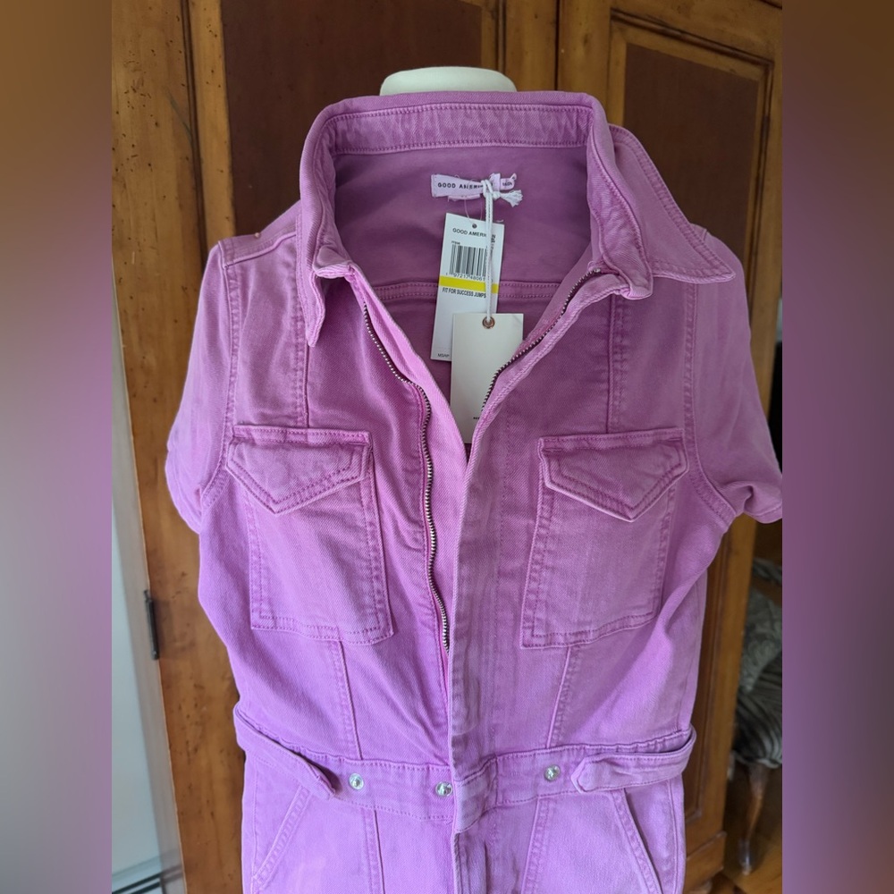 GOOD AMERICAN Fit For Success Jumpsuit Size Medium Mineral Lollipop - Picture 4 of 6